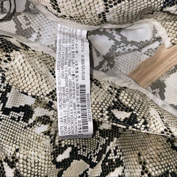 Zara Basic skirt snake/python print fit flare tie waisted skirt mini size M - Picture 14 of 16
